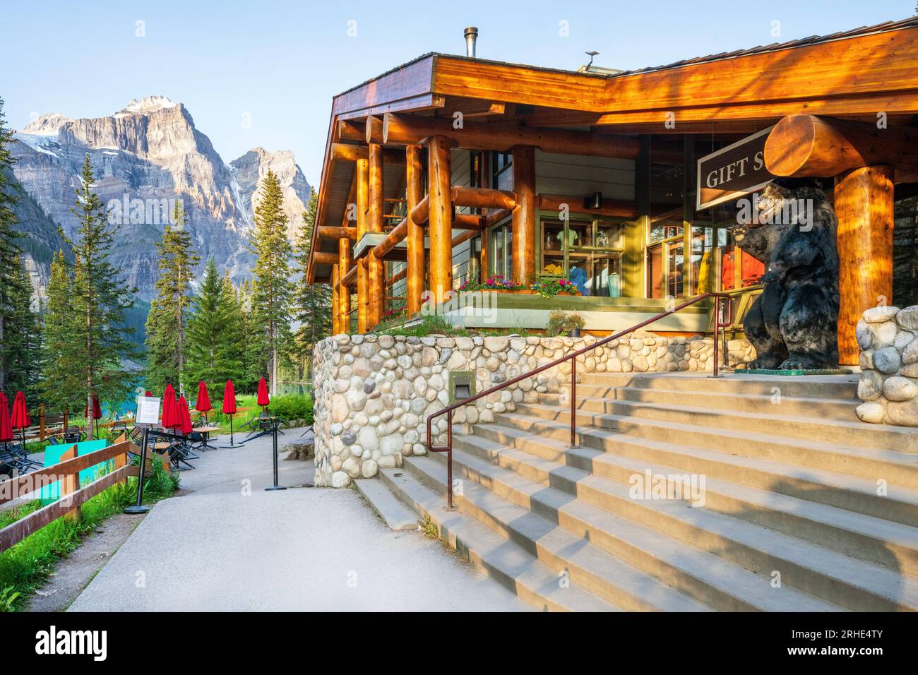 Moraine Lake Lodge, Moraine Lake during summer in Banff National Park