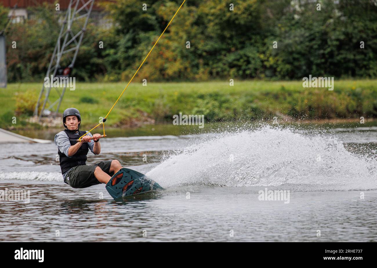 16.08.2023. Duisburg. Der WeltklasseWakeboarder Nico von Lerchenfeld