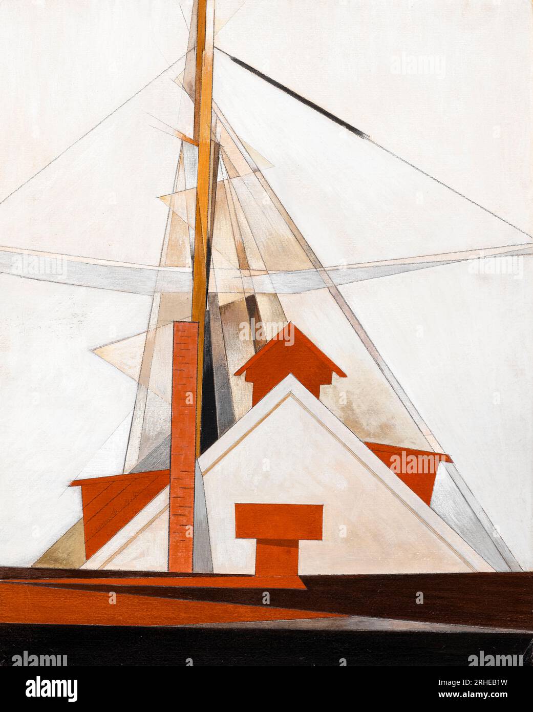 Charles Demuth, Masts, painting in tempera on composition board, 1919 Stock Photo