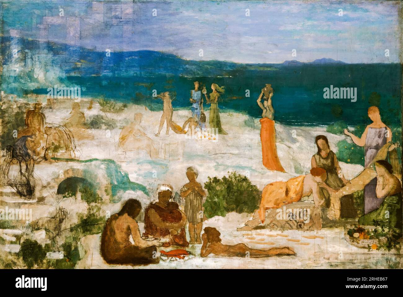 Pierre Puvis de Chavannes, Massilia, Greek Colony, painting in oil on canvas, circa 1868 Stock Photo