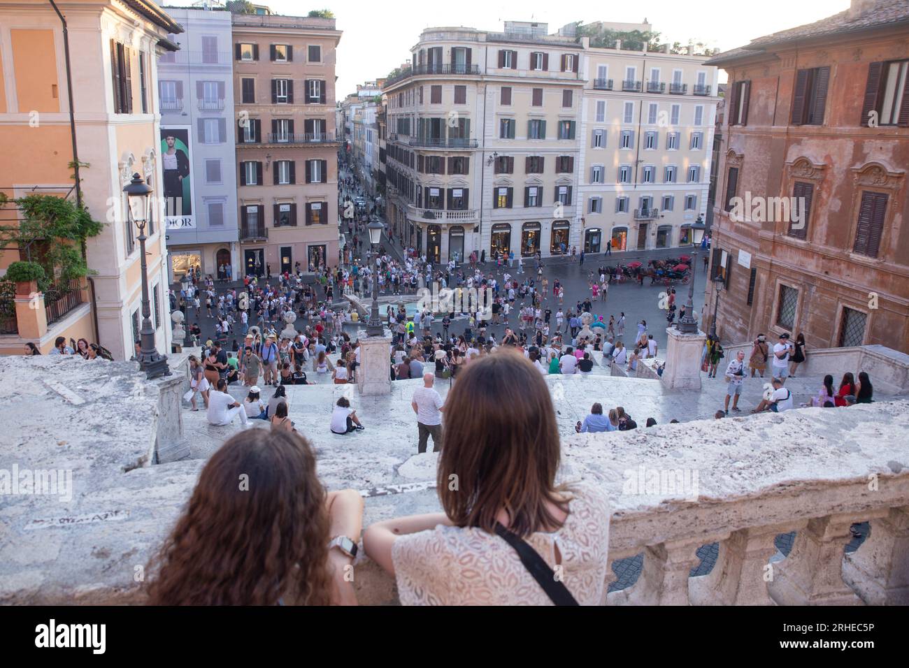 Rome, Italy. 15th Aug, 2023. View of Spanish Steps in Rome on August 15th (Credit Image: © Matteo Nardone/Pacific Press via ZUMA Press Wire) EDITORIAL USAGE ONLY! Not for Commercial USAGE! Stock Photo