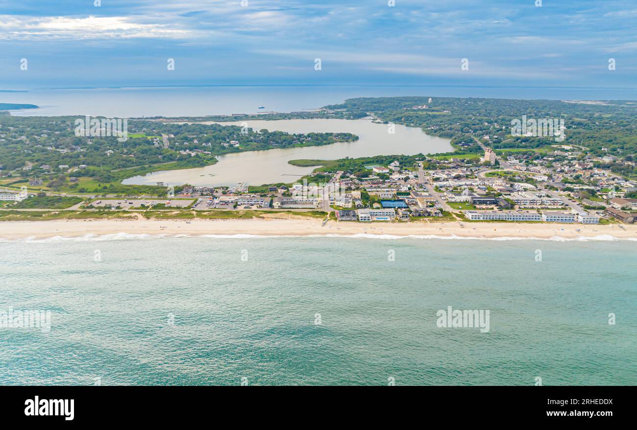 aerial view of montauk from the ocean Stock Photo Alamy