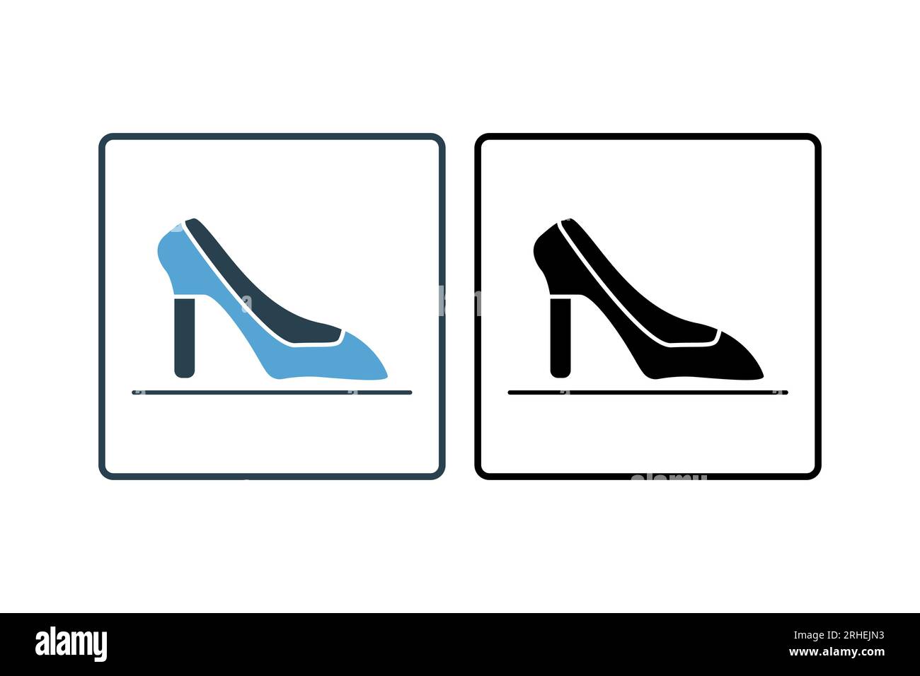 High Heels Icon. Icon related to clothes icon set. solid icon style. Simple vector design editable Stock Vector