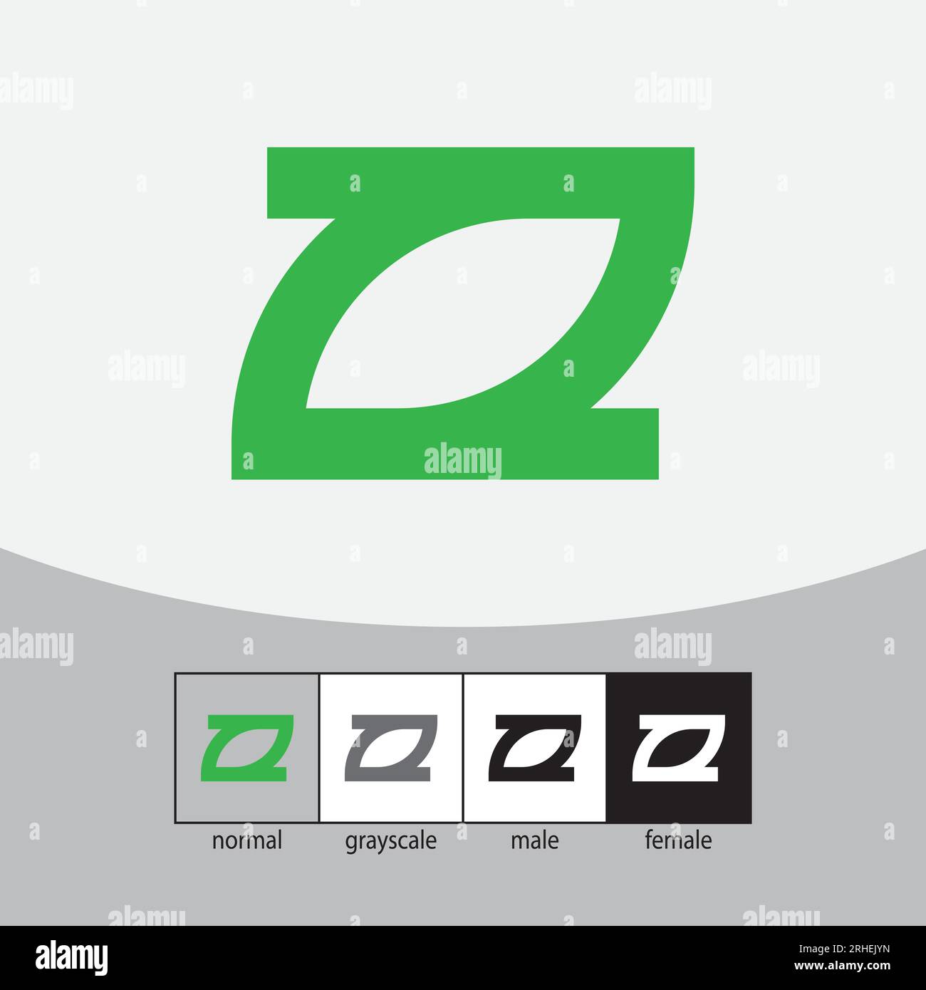 Z Letter Logo. Leaf Concept. Green Color. - Vector Stock Vector