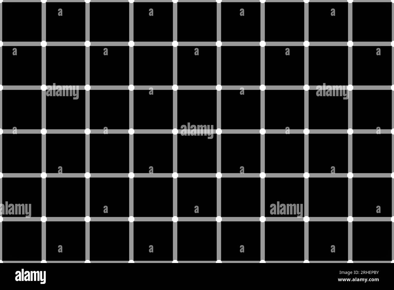 Optical Illusion composed of white circles flashing on black squares Stock Photo Alamy