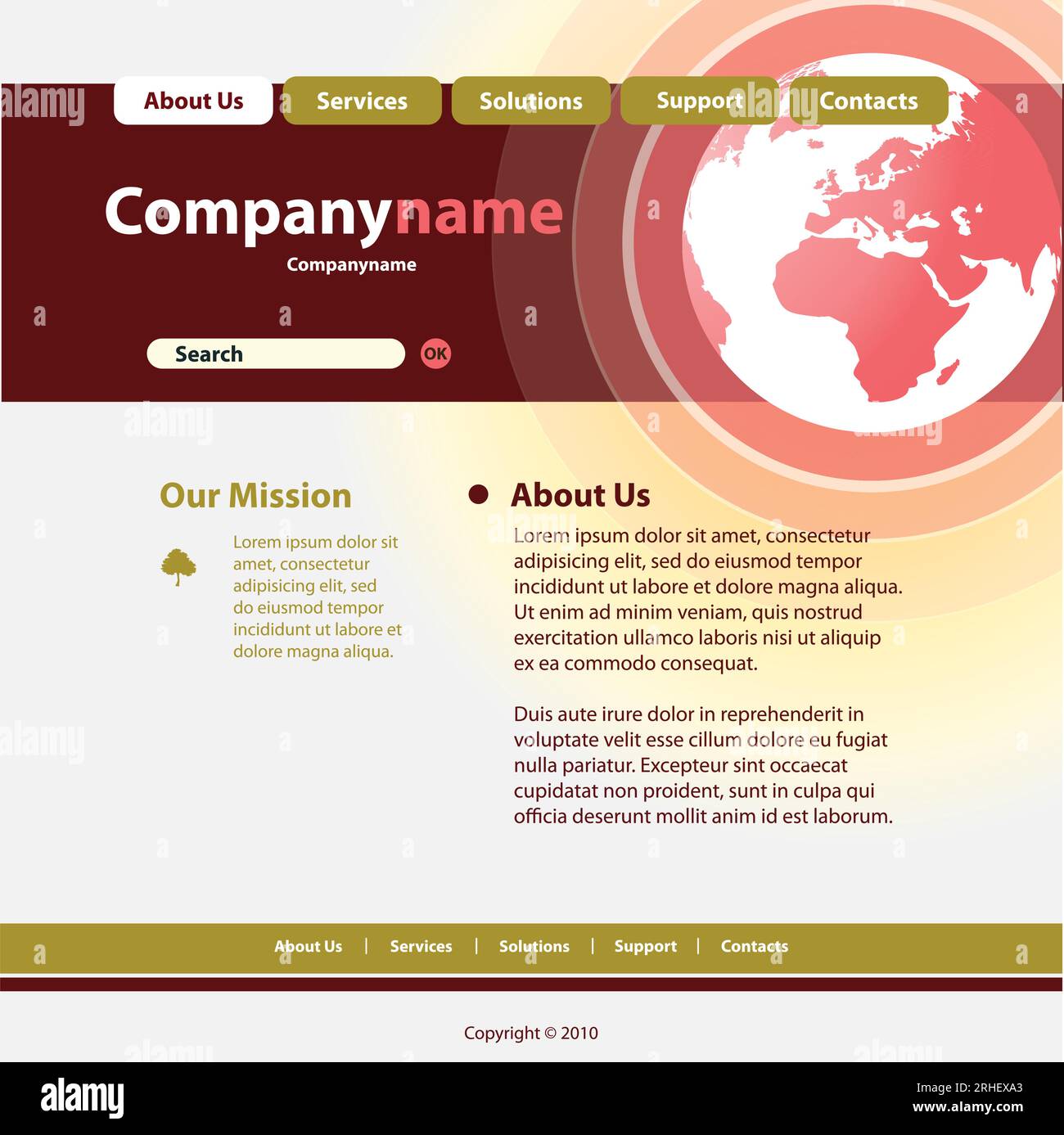 Website Template Vector Stock Vector