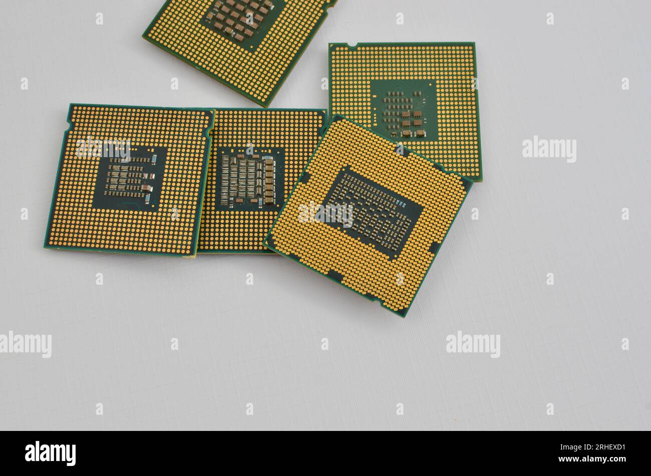 Detailed detail of a computer processor on a light surface ...