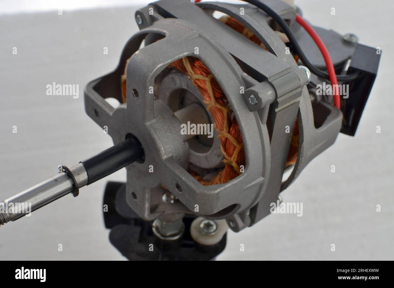 Detail of a domestic table fan motor, representing the concept of
