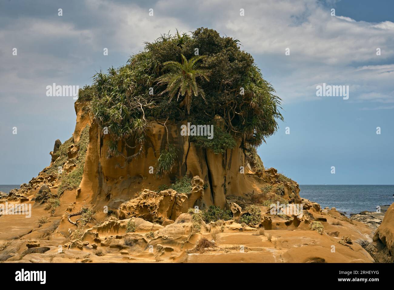 Heping Island Park, a park with forming rocks with special shapes from strong wind erode the coastal area over the years, Zhongzheng District, Keelung Stock Photo