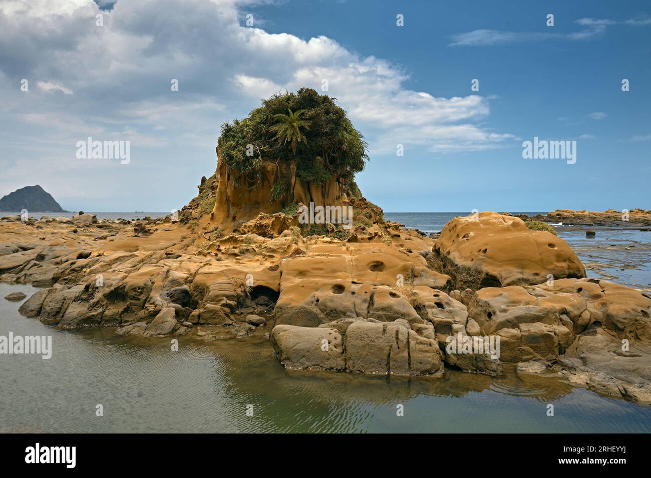 Heping Island Park, a park with forming rocks with special shapes from strong wind erode the coastal area over the years, Zhongzheng District, Keelung Stock Photo