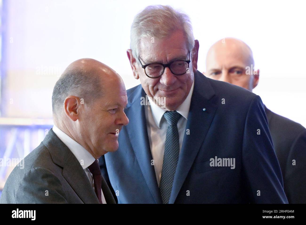 Duesseldorf, Germany. 16th Aug, 2023. German Chancellor Olaf Scholz