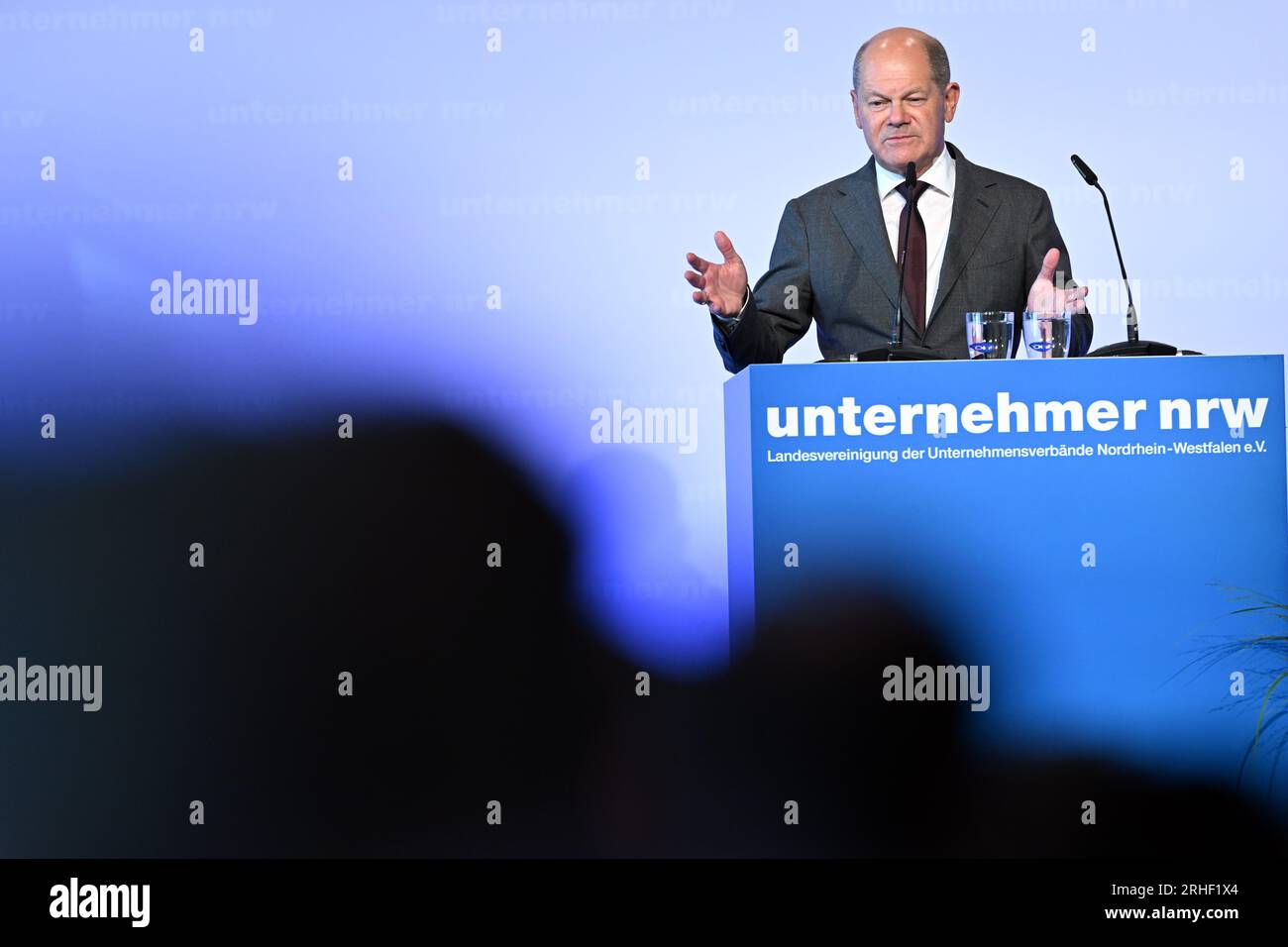 Duesseldorf, Germany. 16th Aug, 2023. Federal Chancellor Olaf Scholz