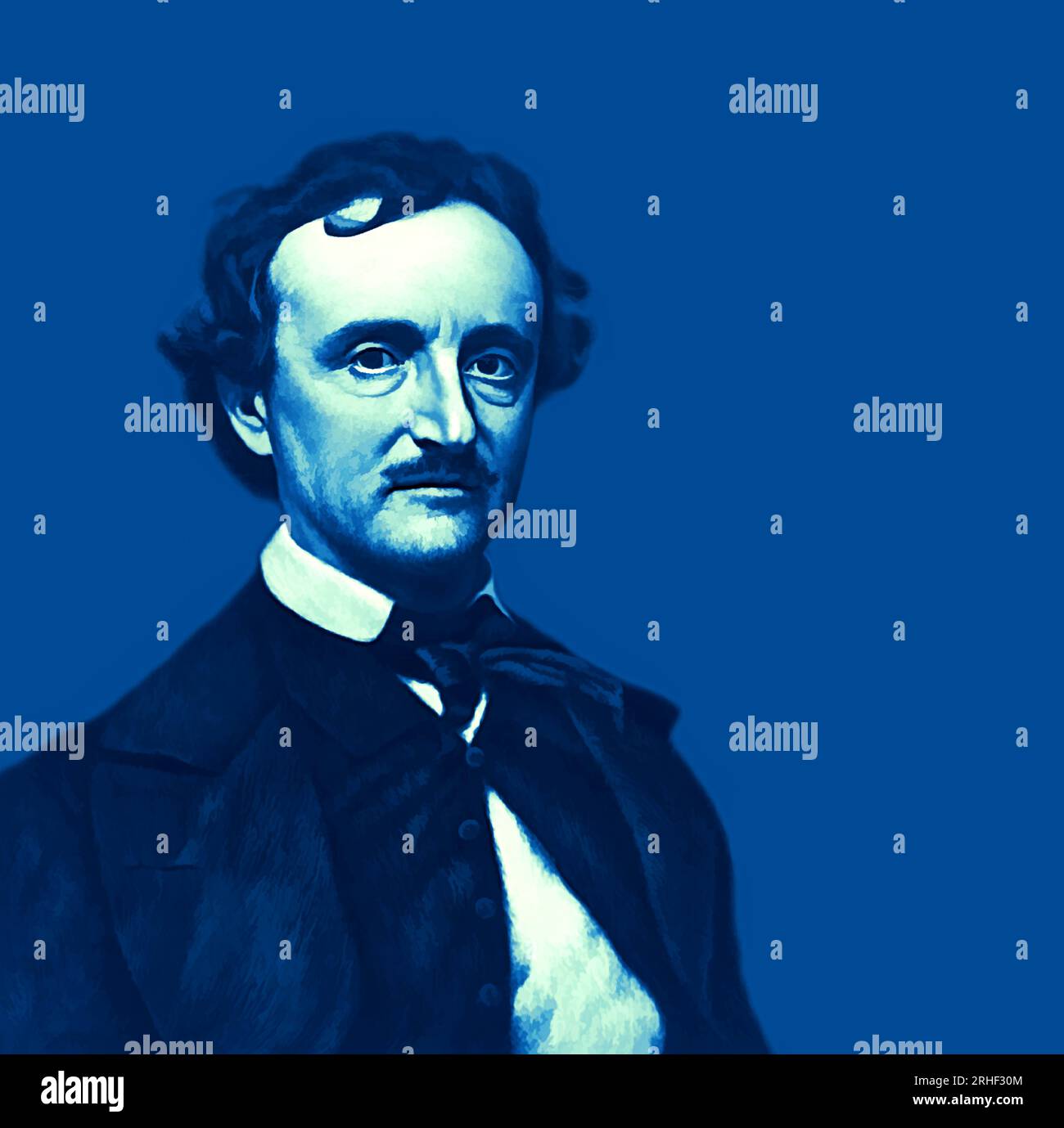 Portrait of Edgar Allan Poe, 1809 1849, American writer, digitally edited according to a