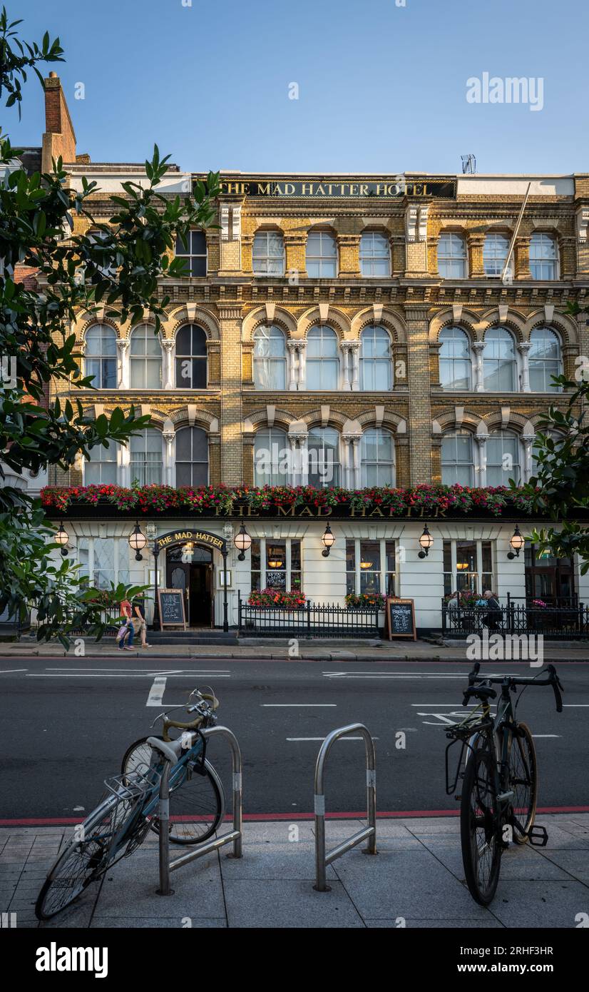 London, UK: The Mad Hatter Hotel on Stamford Street in Southwark, London. A traditional Victorian hotel and pub occupying a former hat factory. Stock Photo