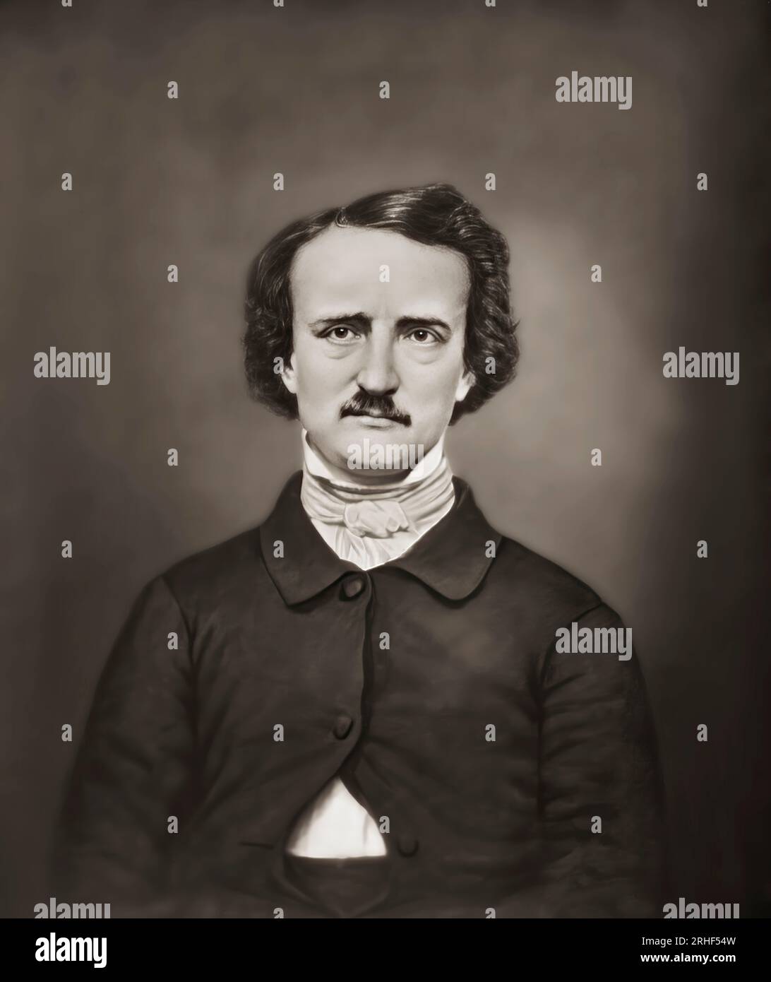 Portrait of Edgar Allan Poe, 1809 – 1849, American writer, digitally edited according to a photograph Stock Photo