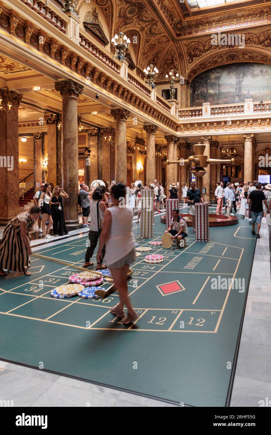 The atrium inside the Monte Carlo Casino Stock Photo