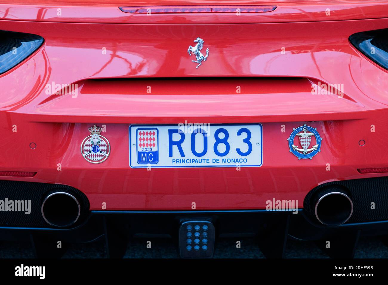 Ferrari 458 Italia with Monaco licence plate Stock Photo