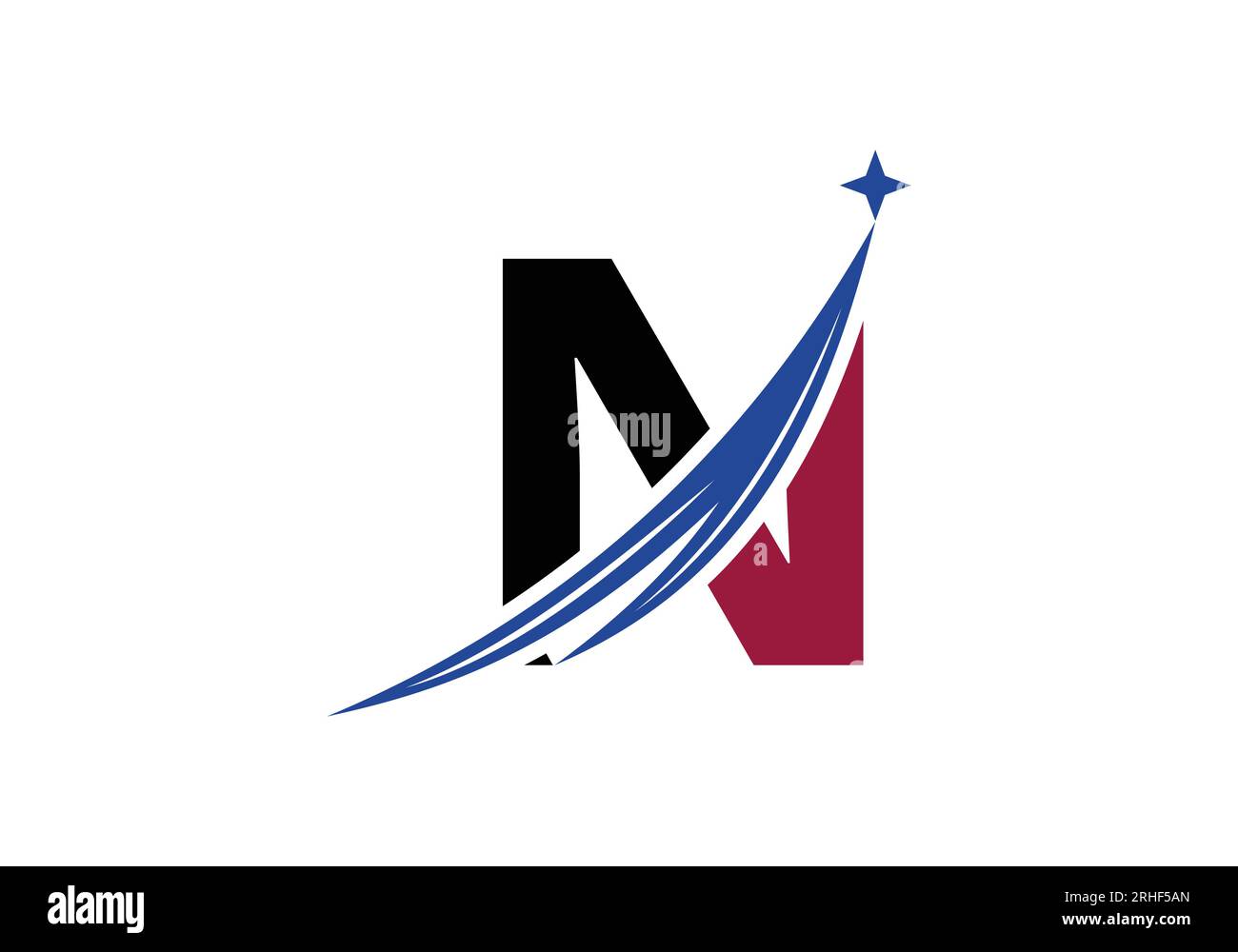 Modern Letter N Logo Template. luxury branding Letter Logo Design  Vector. Stock Vector