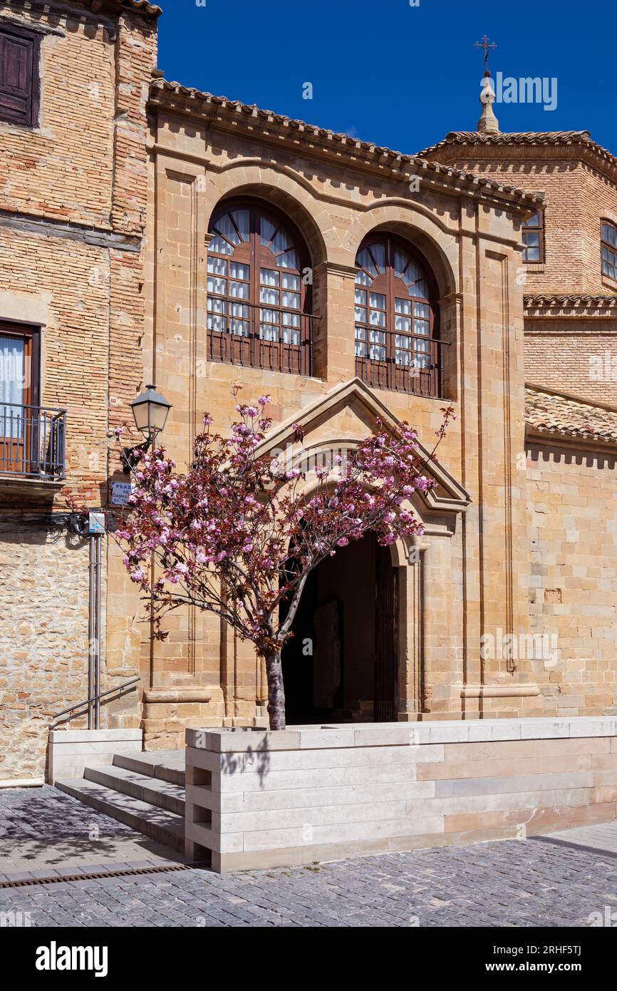 Europe, Spain, Navarre, Olite, Archway to enter the Iglesia de Santa Maria la Real Church (part of the Royal Palace) Stock Photo