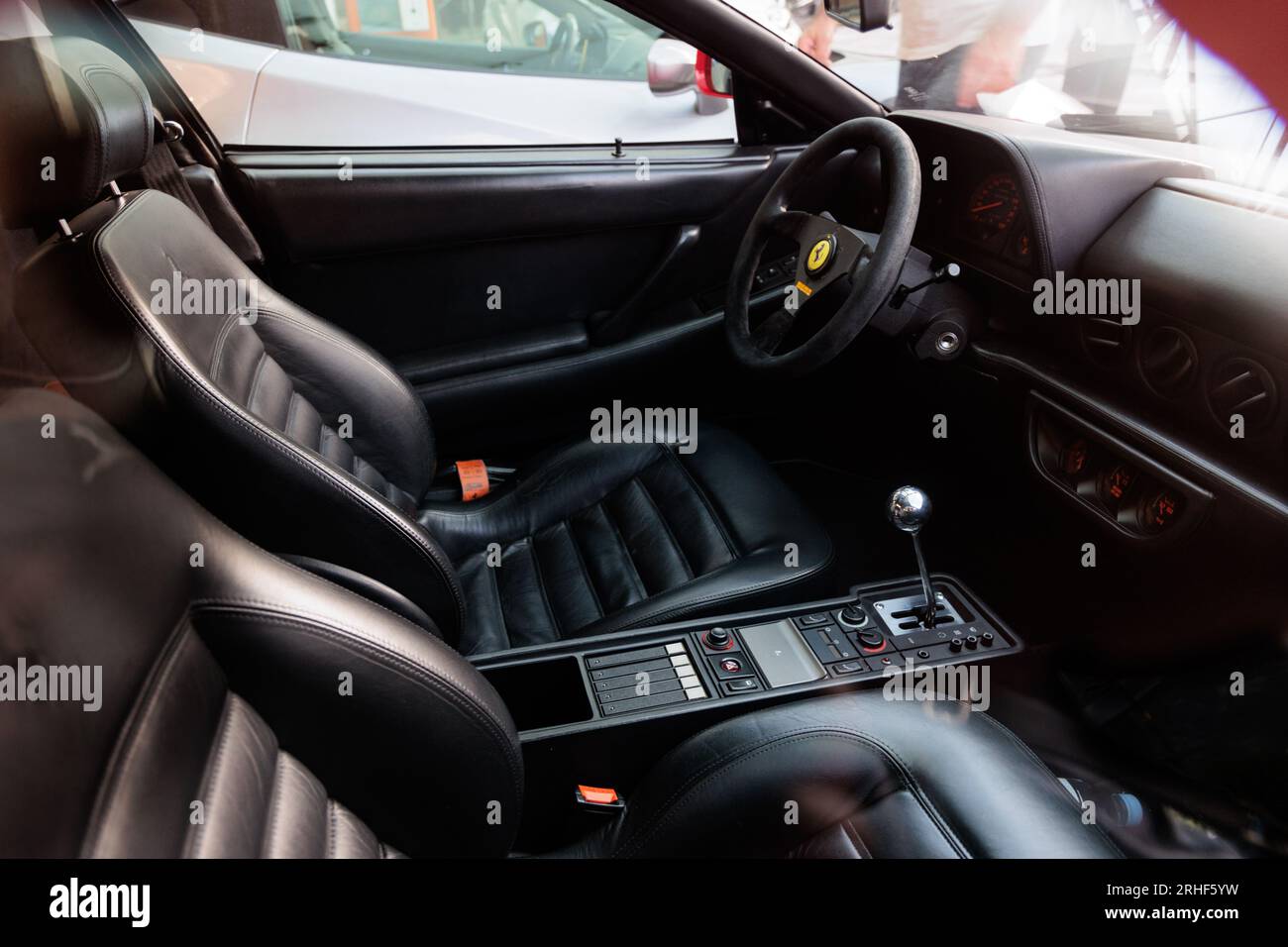 Ferrari Testarossa interior Stock Photo