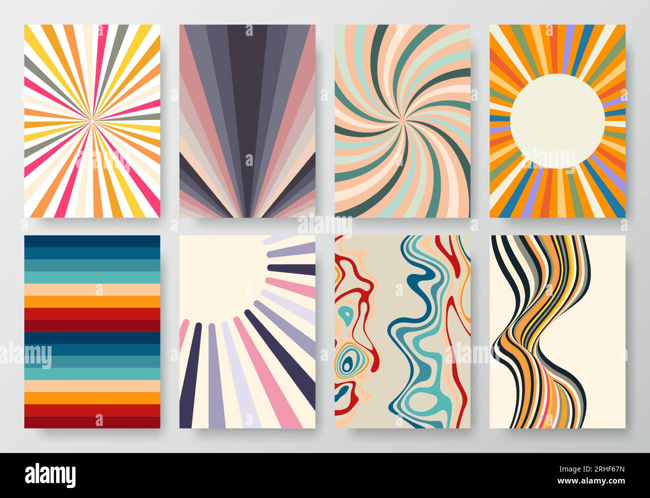 Vintage colored abstract backgrounds from the 70s. Stock Vector