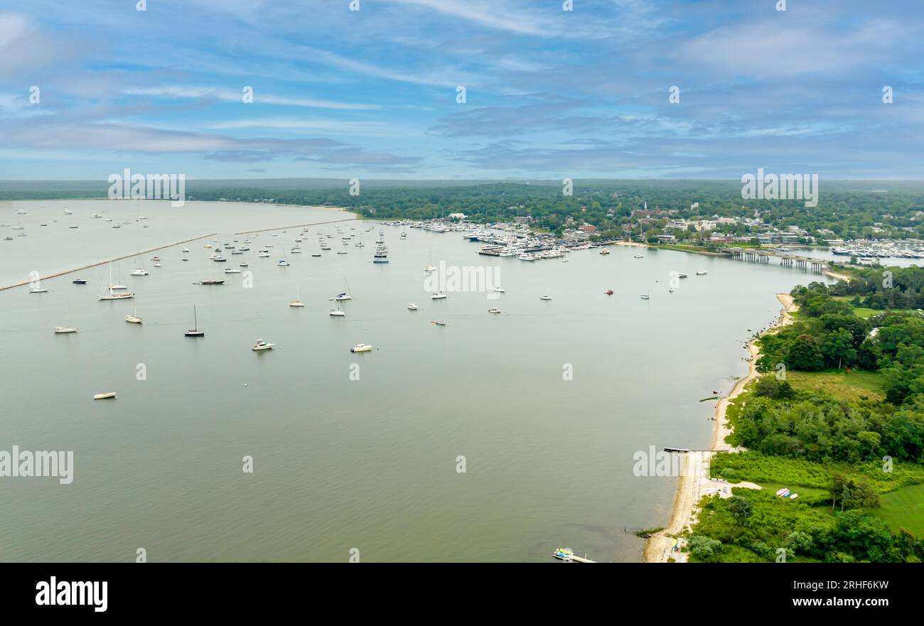 aerial view of north haven and sag harbor Stock Photo Alamy