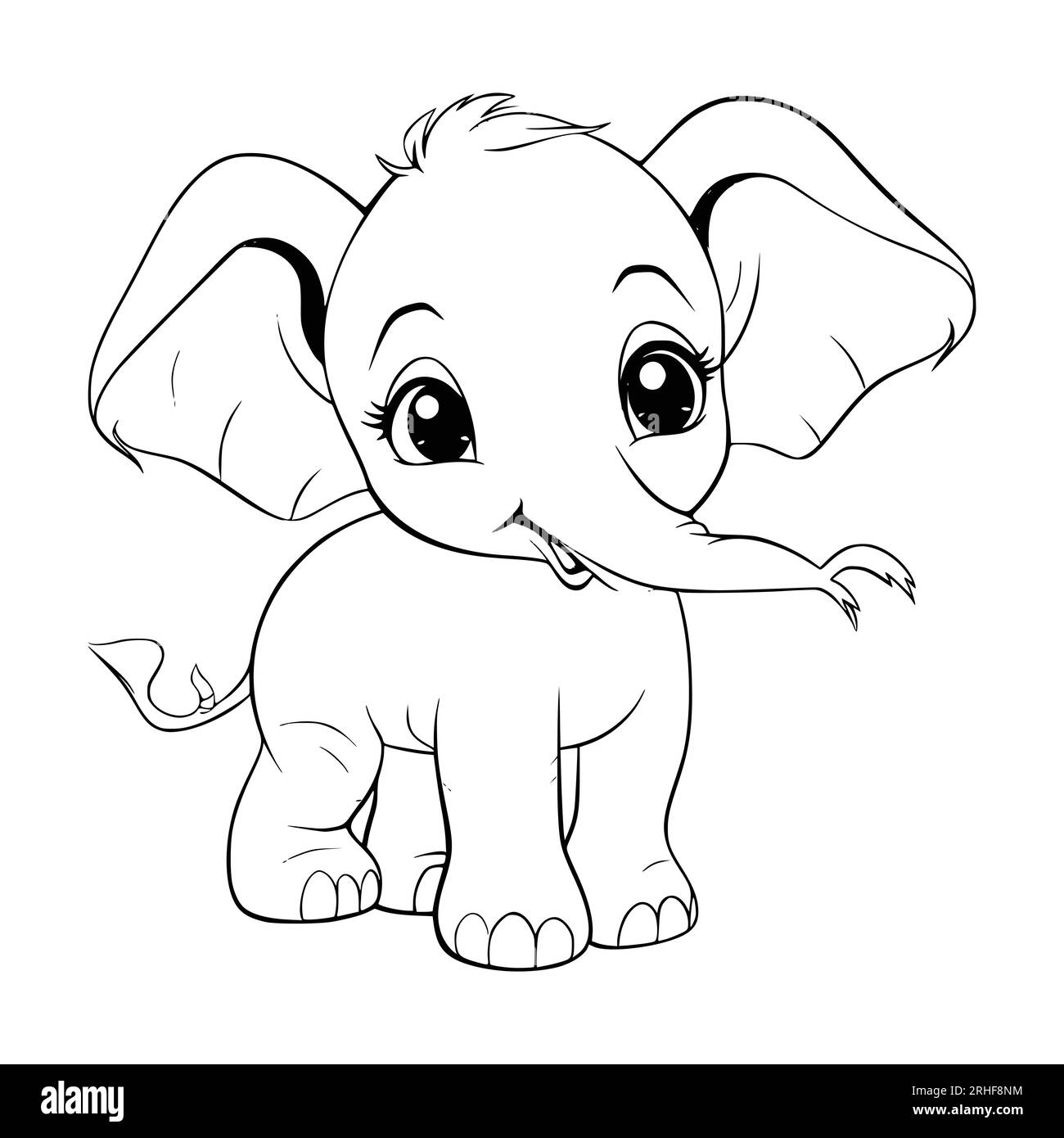 Premium Vector | Cute elephant coloring page for kids-saigonsouth.com.vn