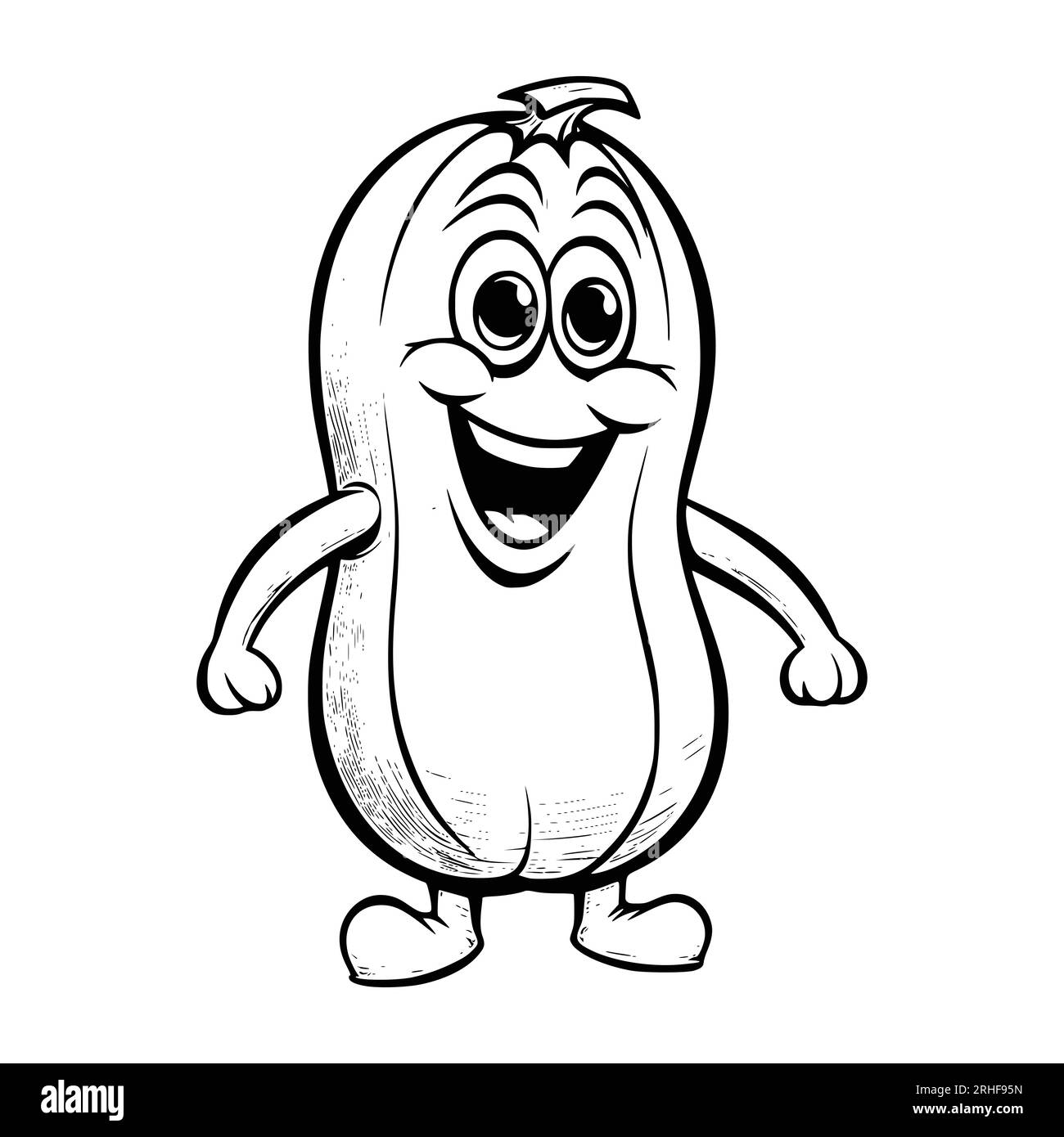 Banana Coloring Page For Kids Stock Vector Image & Art Alamy
