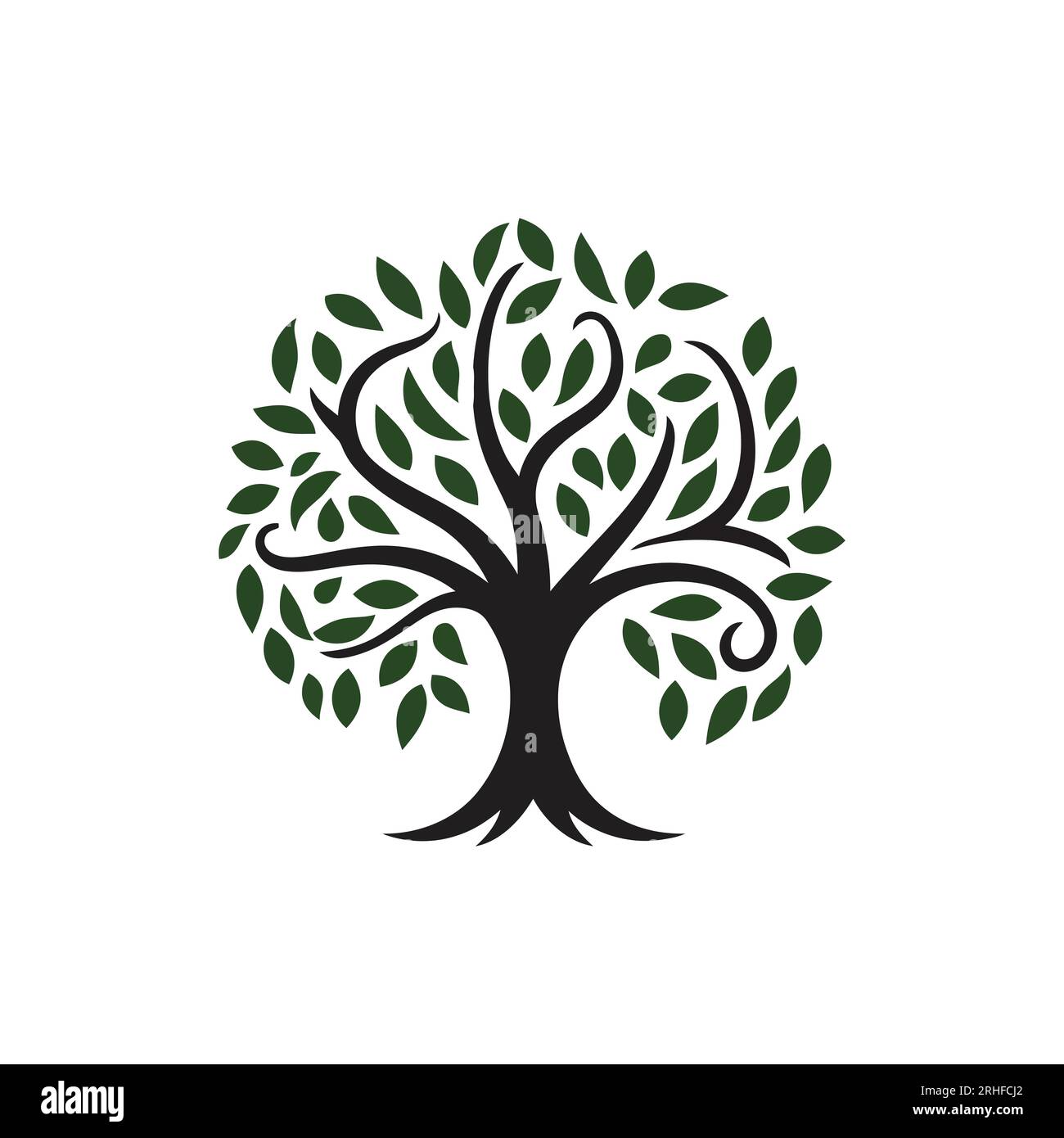 Tree logo, tree of life icon on white background. Vector illustration ...