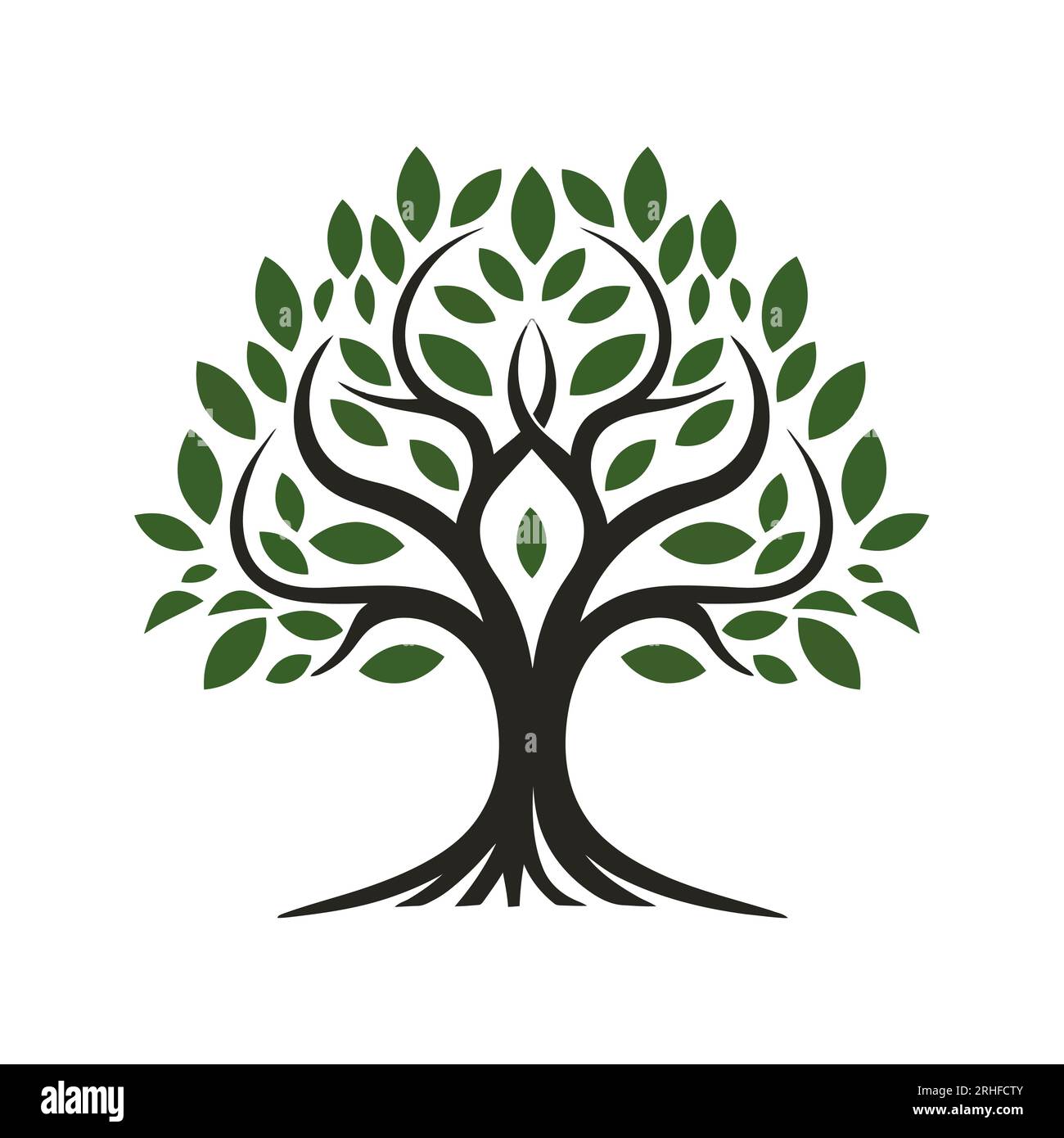 Tree logo, tree of life icon on white background. Vector illustration ...