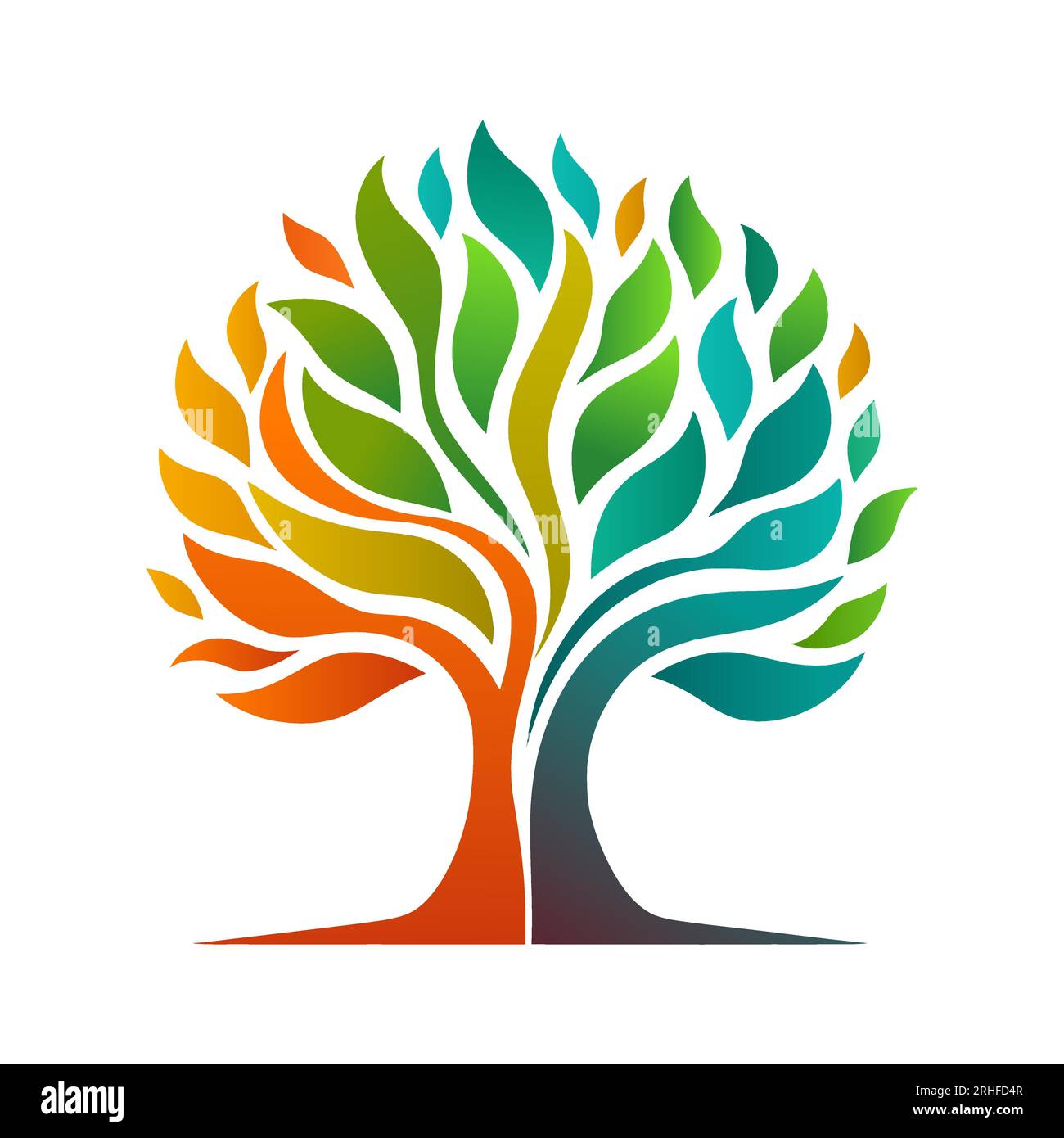Tree logo, tree of life icon on white background. Vector illustration ...