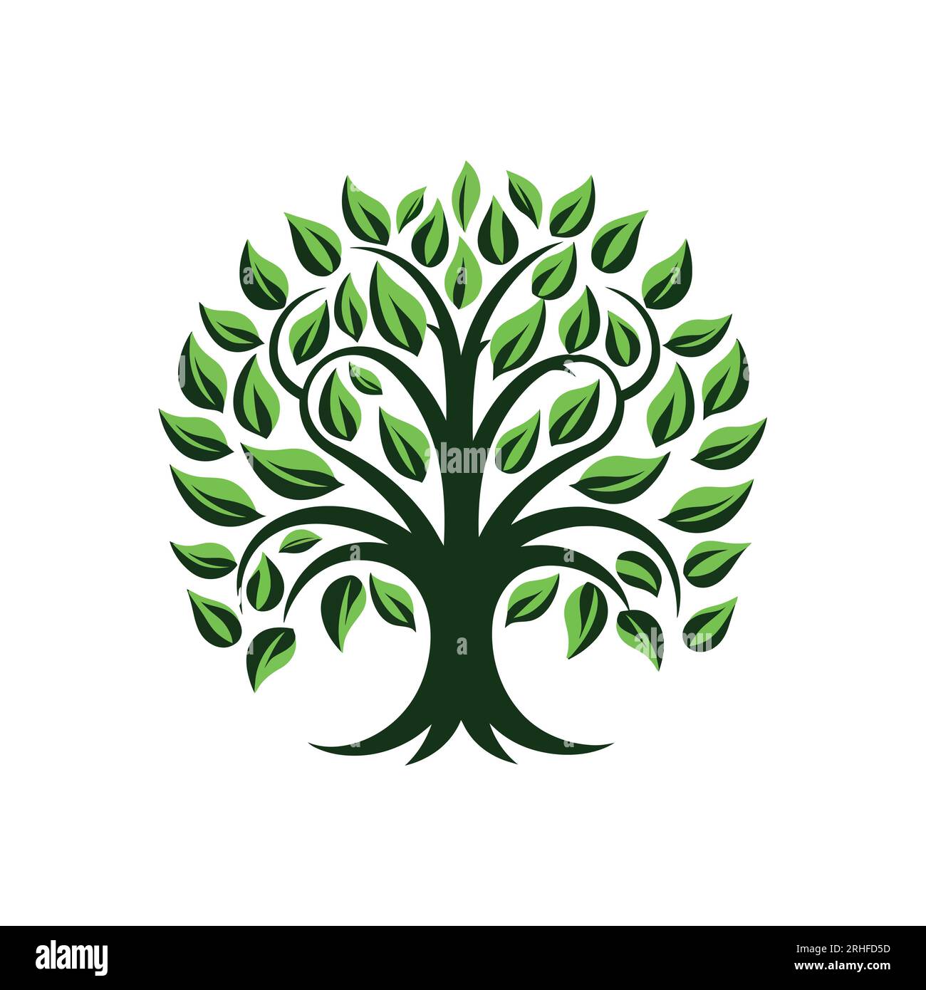 Tree logo, tree of life icon on white background. Vector illustration ...