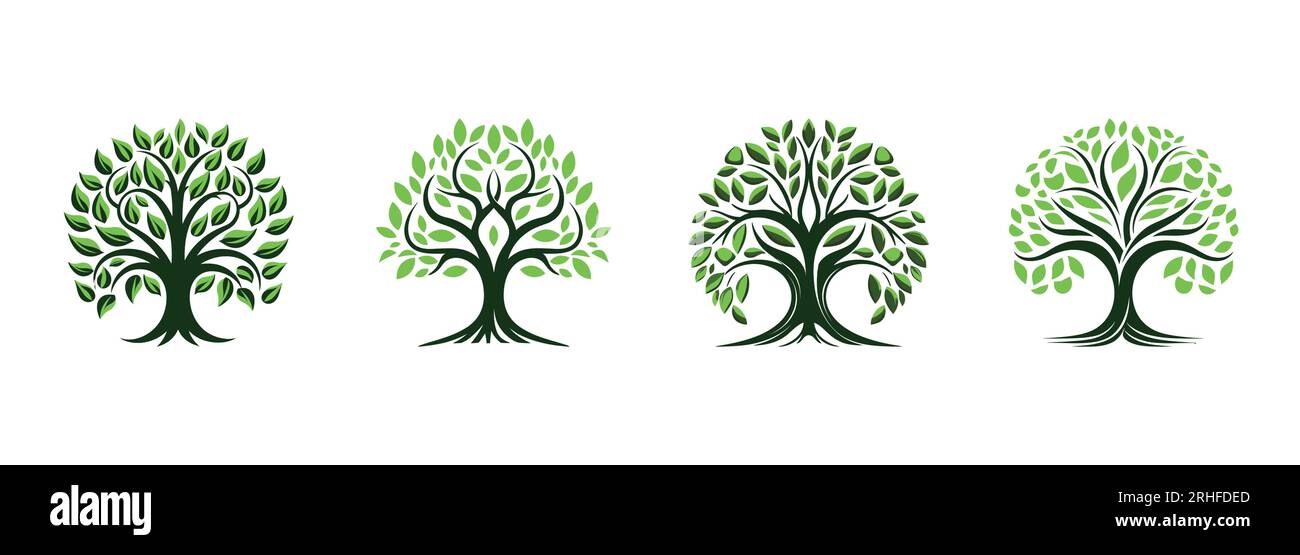 Tree Of Life Set On White Background Vector Illustration Stock Vector Tree Of Life Set On White Background Vector Illustration 2RHFDED