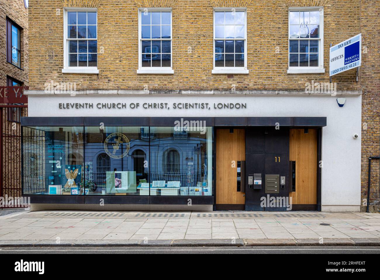 Eleventh Church of Christ Scientist London. Eleventh Church, London was formed in 1922. Located at 11 St. Chad’s Street, London. Stock Photo