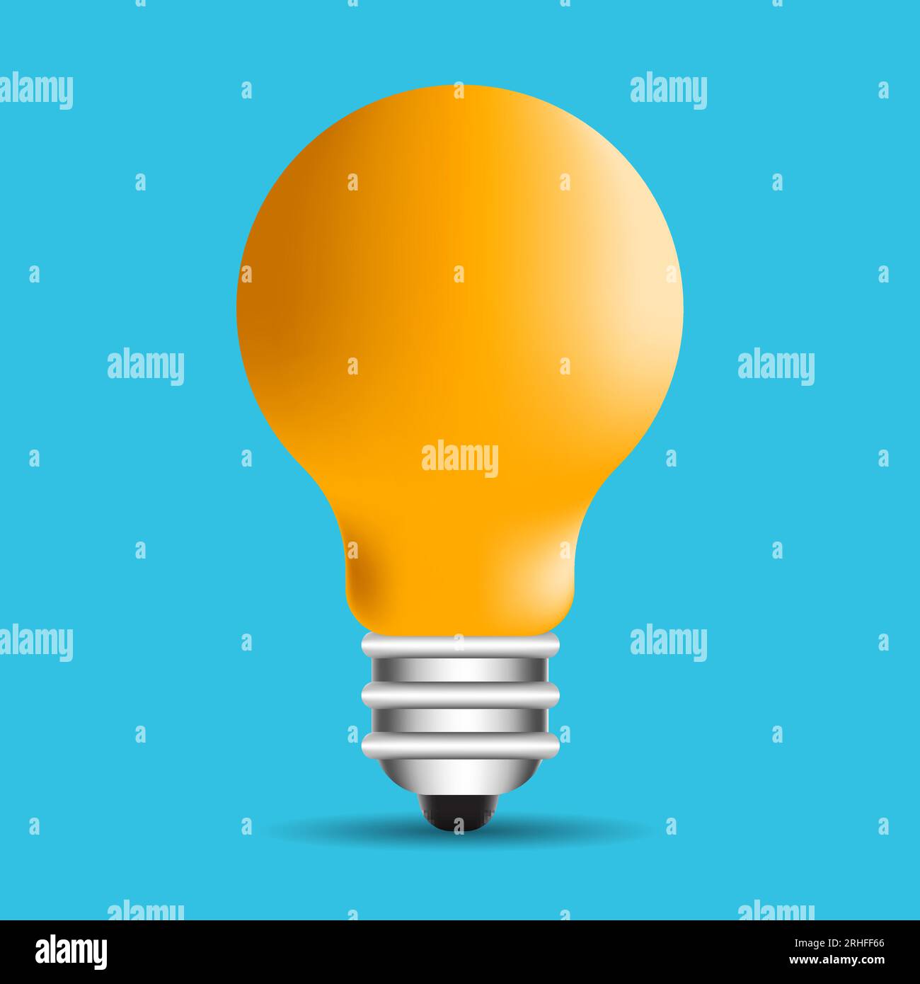 Vector illustration. Light bulb with rays shine. Energy and idea symbol