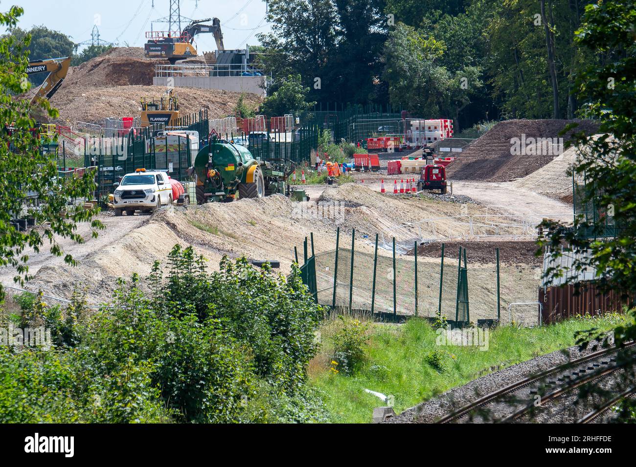Wendover, Buckinghamshire, UK. 16th August, 2023. HS2 construction work