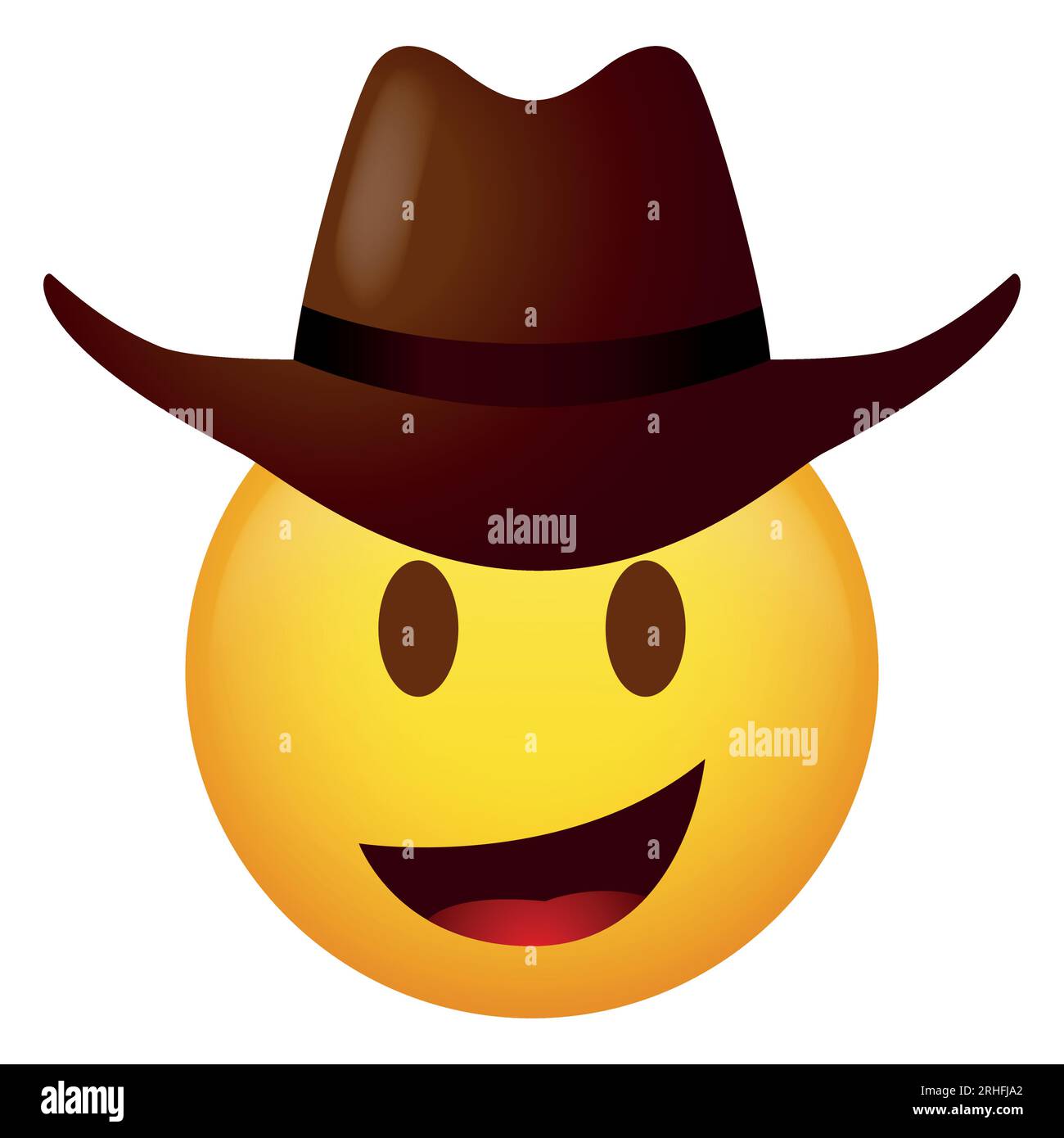 Vector illustration of emoticon wearing cowboy hat Stock Vector Image
