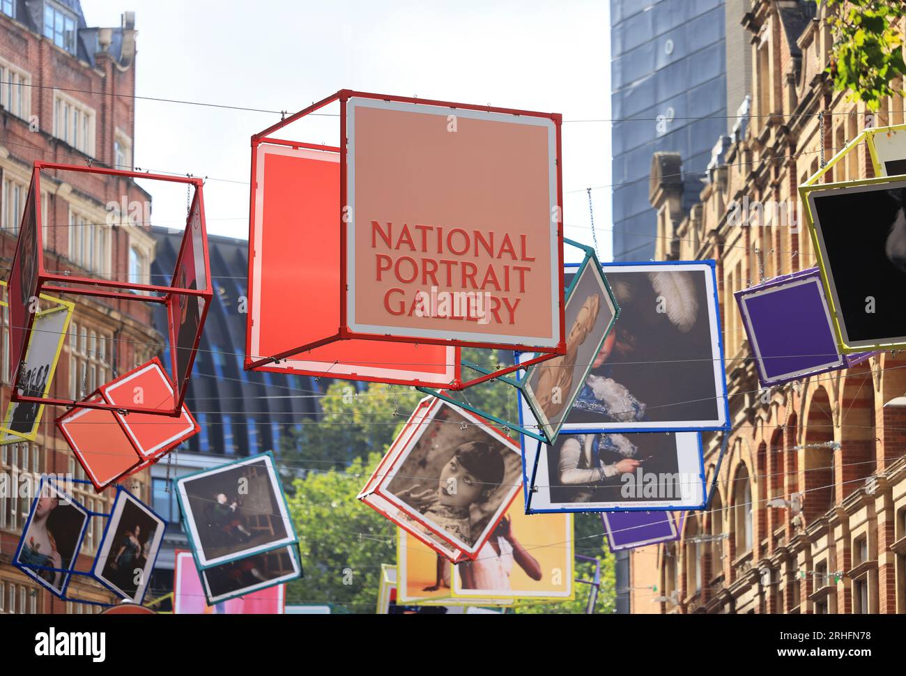 Artwork celebrating the reopened National Portrait Gallery on Irving ...