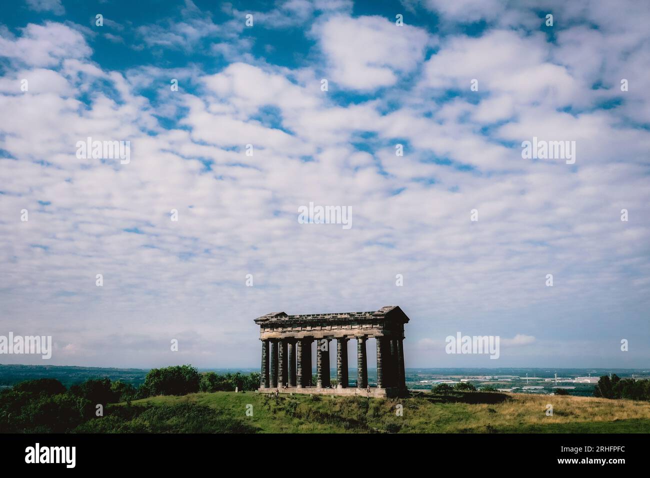 Aerial image of Penshaw Monument, in North East England. Stock Photo