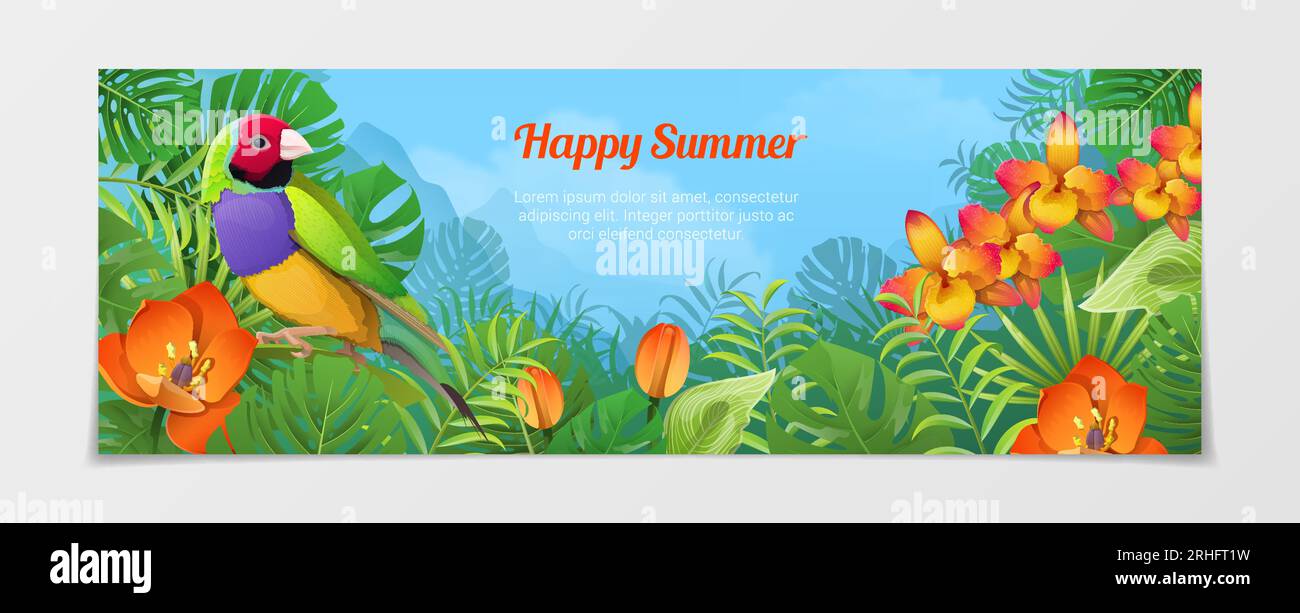 Happy summer time tourism template. Time to travel vacation agency web