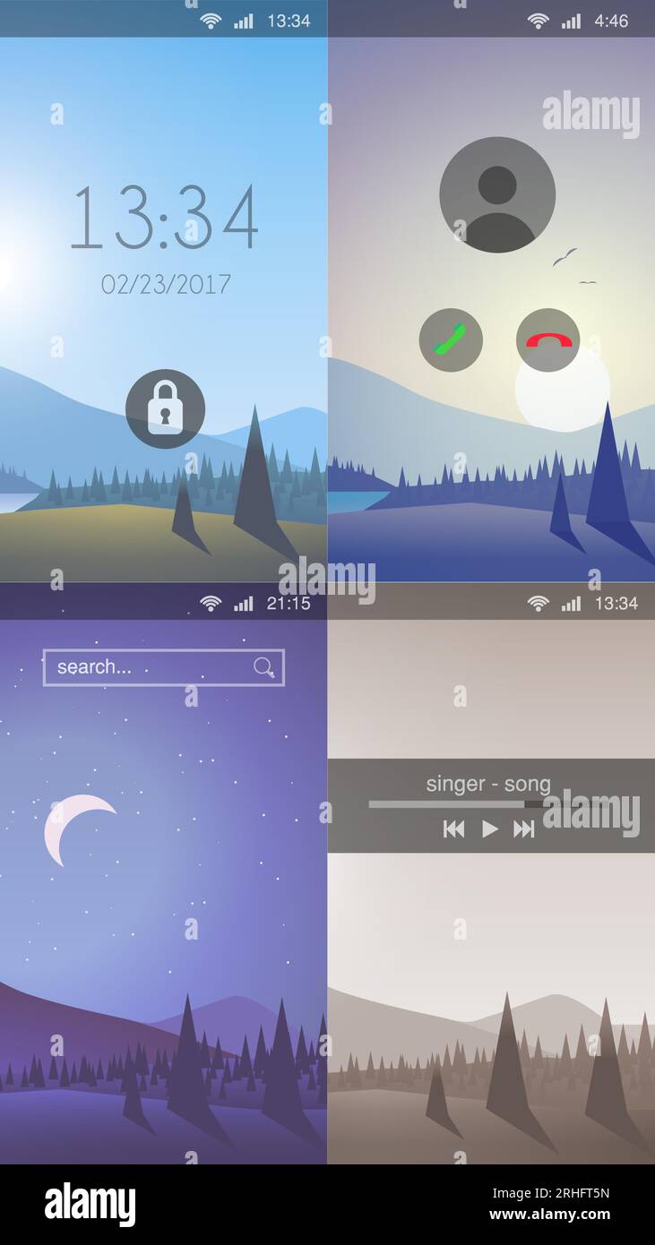 Lock screen wallpaper Stock Vector Images - Alamy