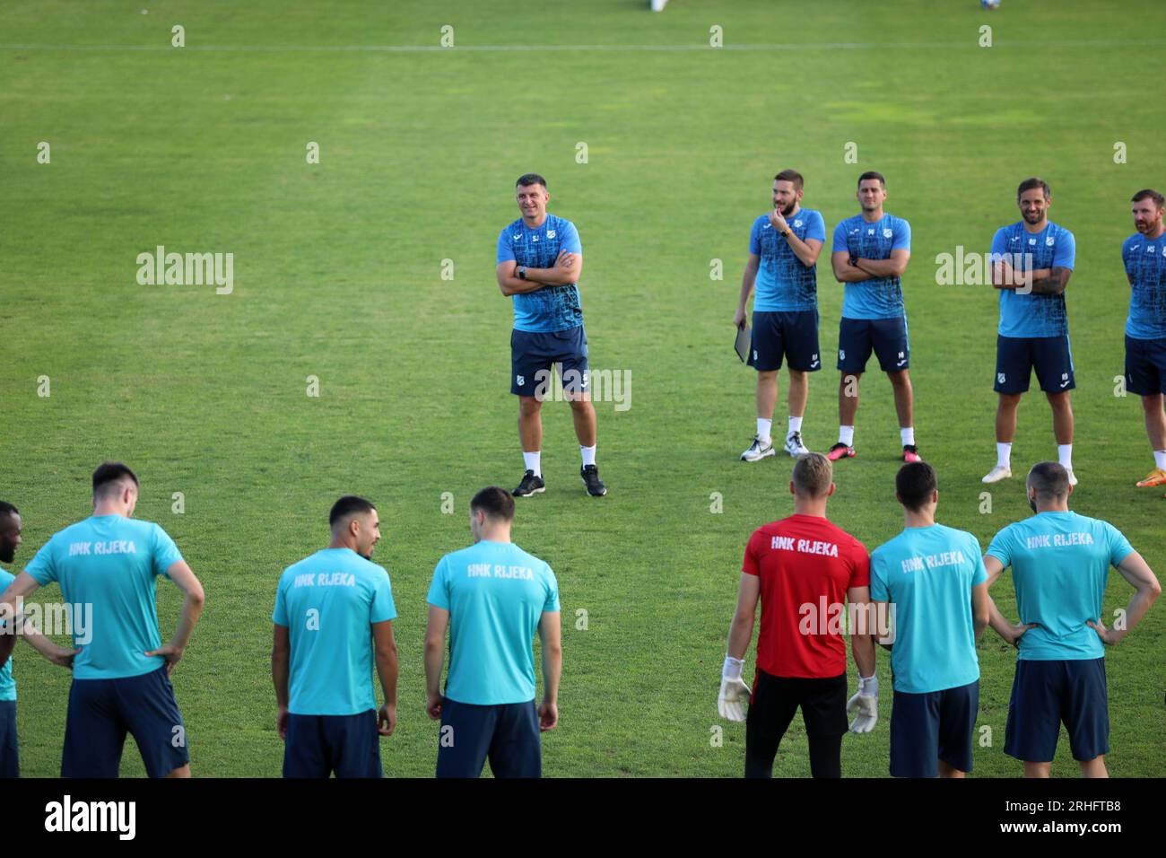 Zagreb, Croatia. 14th Aug, 2023. Coach of HNK Rijeka Sergej Jakirovic  during training session on the Rujevica Stadium, in Rijeka, Croatia, on  August 16, 2023. Rijeka will play tommorow against B36 Torshavn