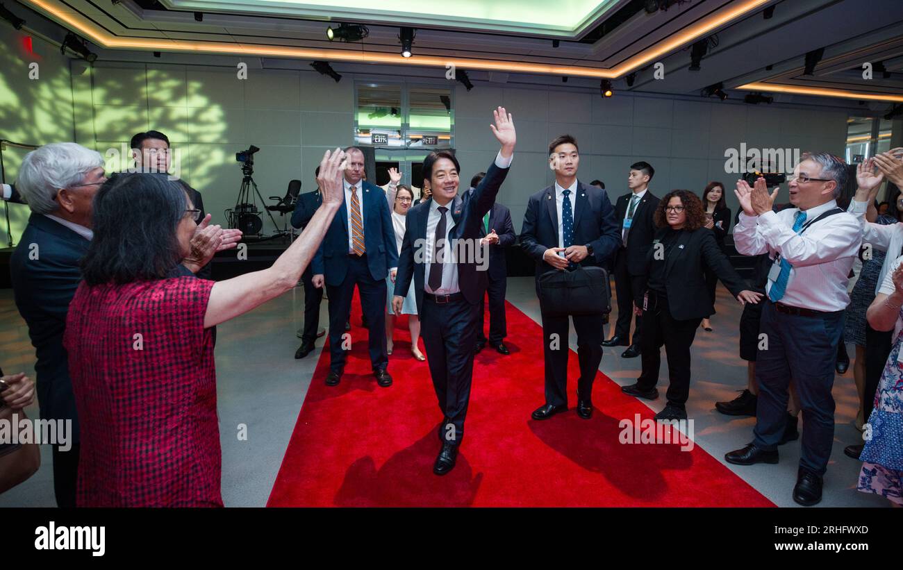 New York City, United States. 14th Aug, 2023. Taiwan Vice President ...