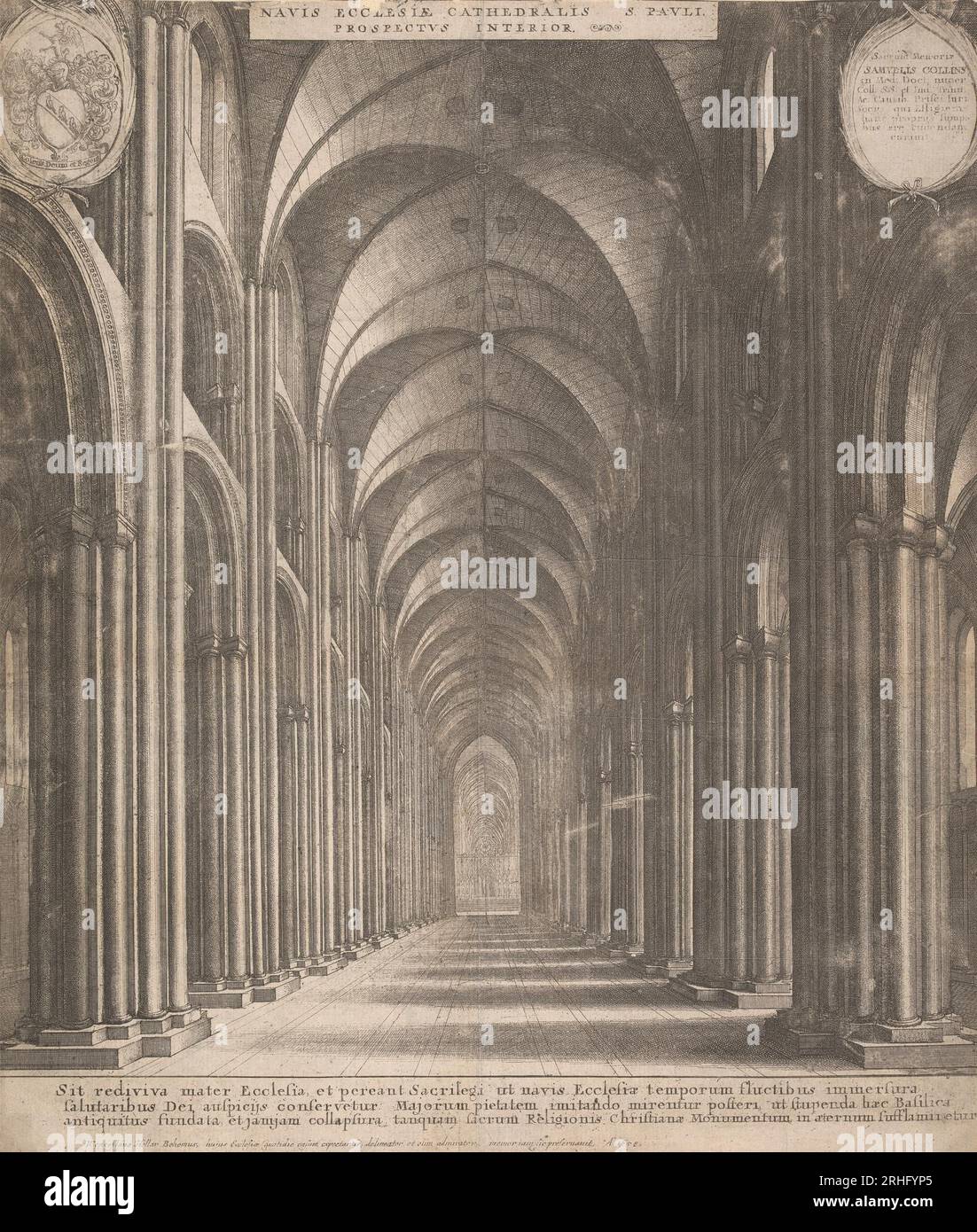 Navis Ecclesiae Cathedralis S. Pauli Propsectus Interior by Wenceslaus Hollar Stock Photo