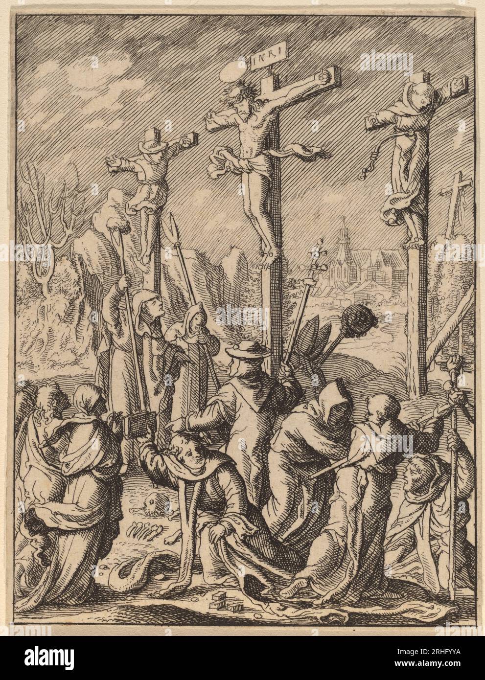 The Crucifixion by Wenceslaus Hollar Stock Photo