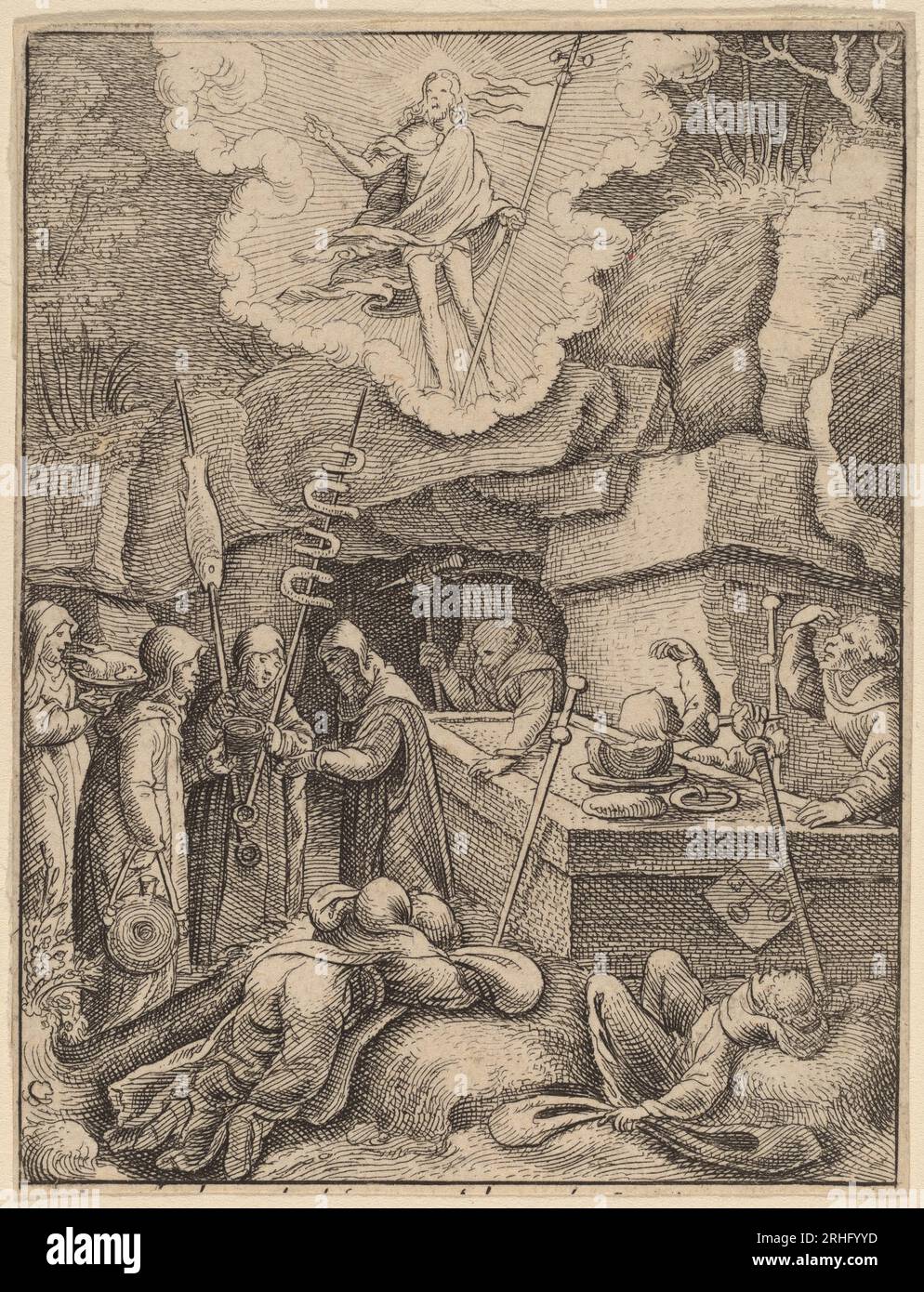 The Resurrection by Wenceslaus Hollar Stock Photo