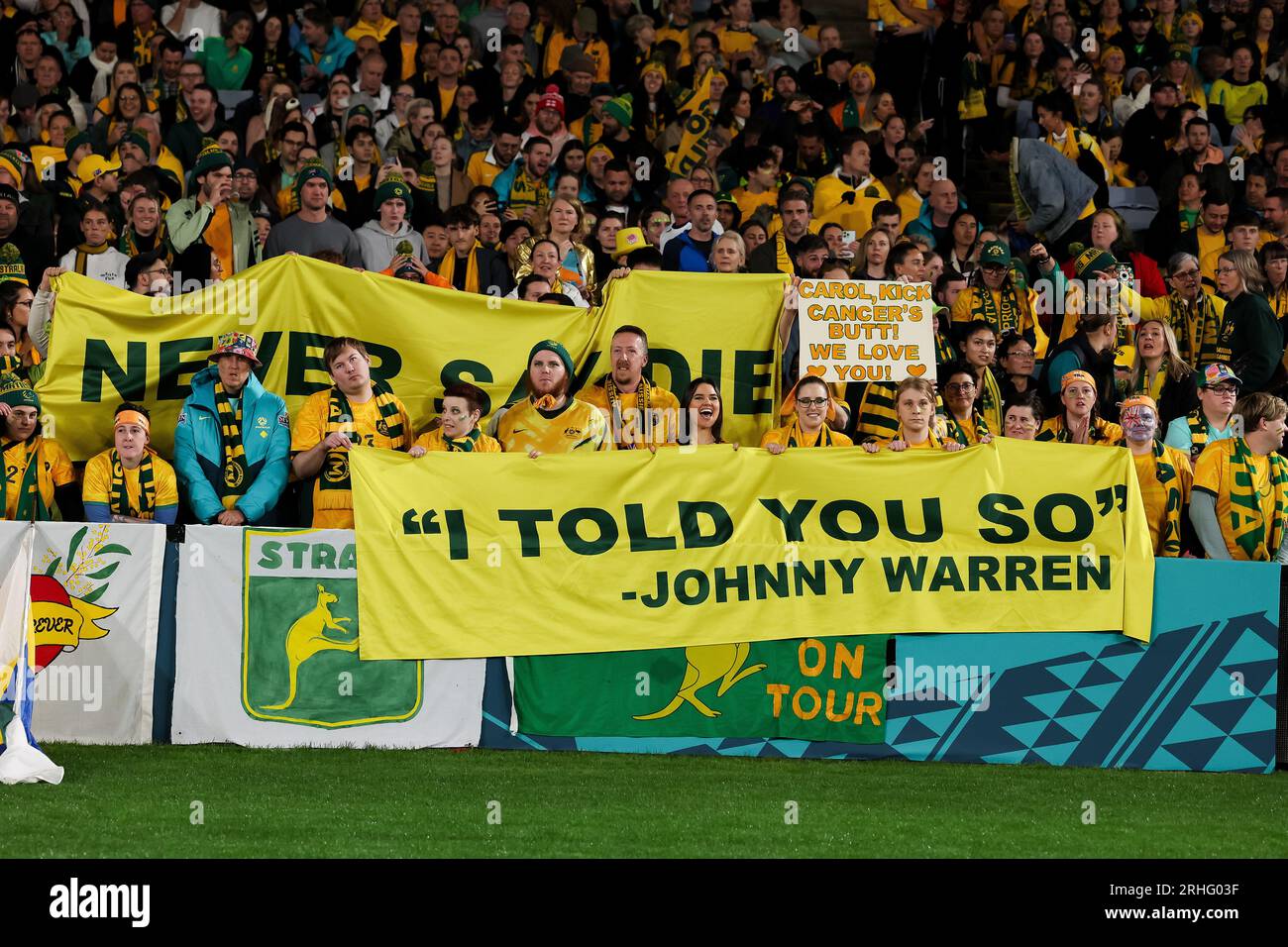 Sydney, Australia, 16 August, 2023. Australian fans during the Women's World Cup Semi Final