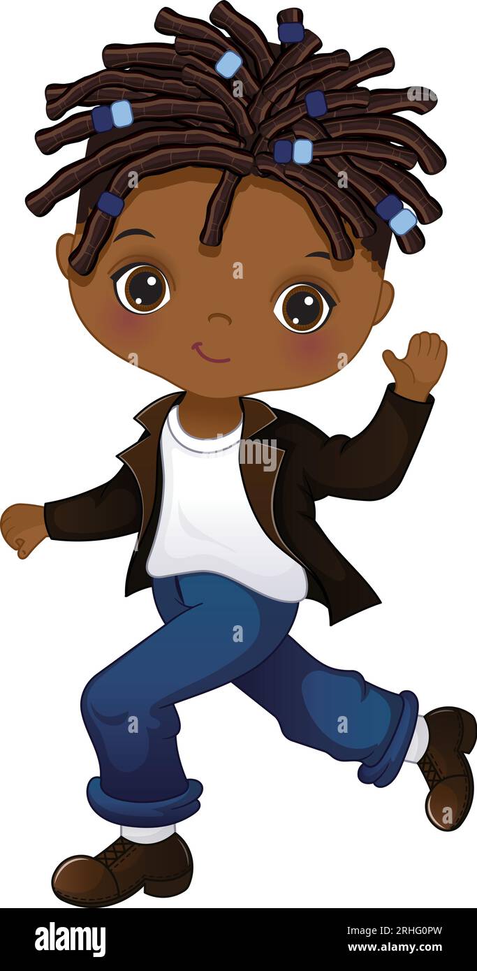 Vector Cartoon Sock Hop Fifties Dancing Black Boy Stock Vector Image ...