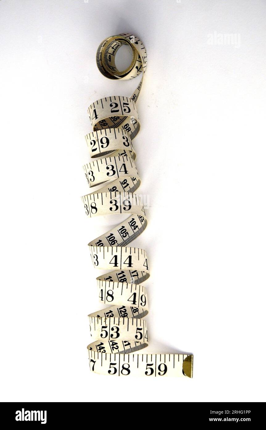 weight, measure, tape measure, tailor's meter Stock Photo