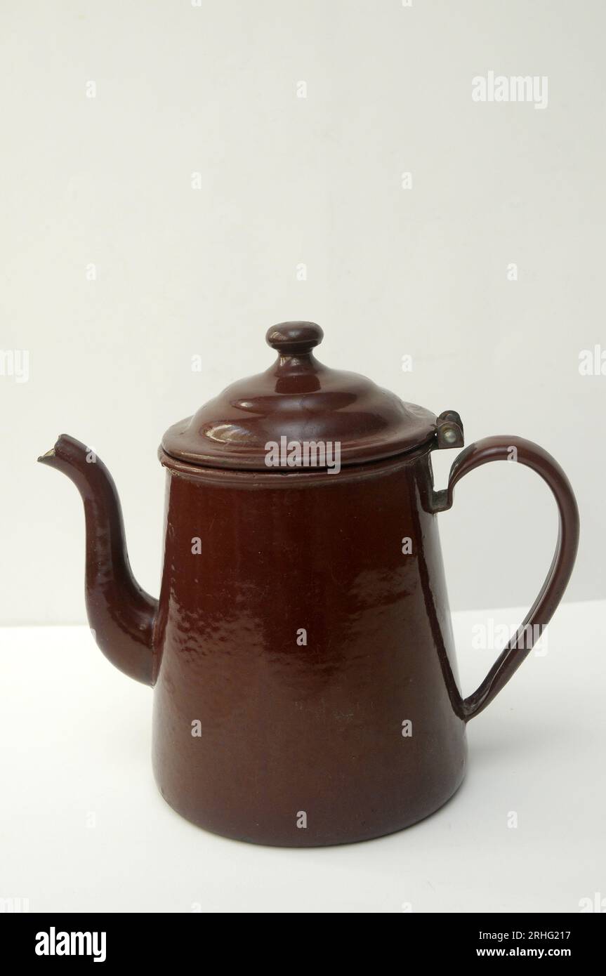 vintage teapot, vintage metal teapot Stock Photo Alamy